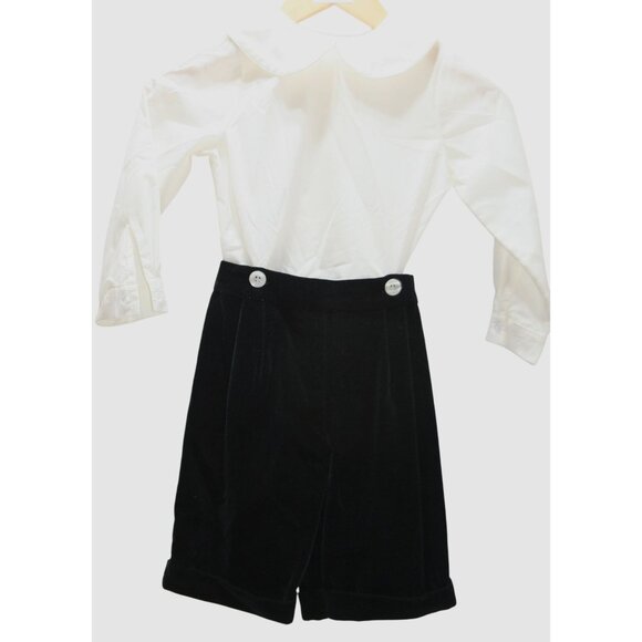 Lavender Blue Other - Toddler Boys Size 4 Holiday Wedding Outfit Black Velvet Shorts Set Heirloom